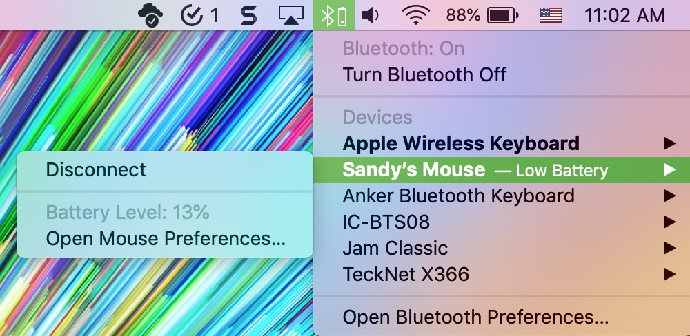 Low Battery Level Mouse on Mac