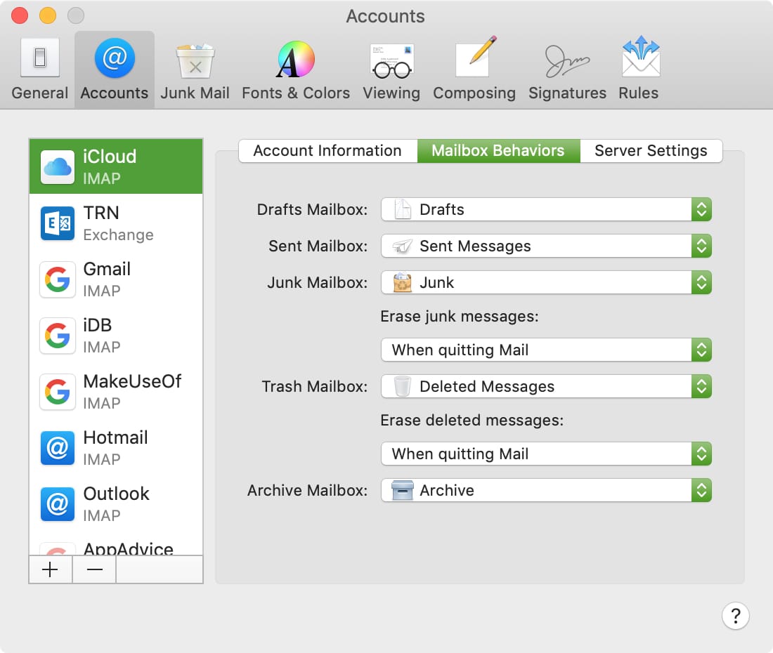 Erase Junk and Trash Mail Messages on Mac Mail