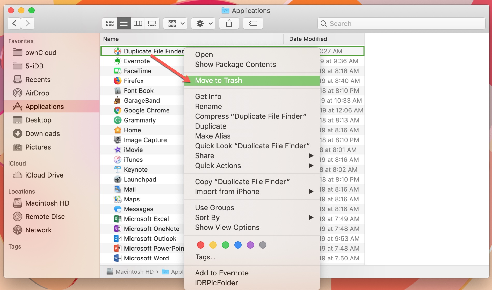 Move to Trash to Uninstall Apps on Mac