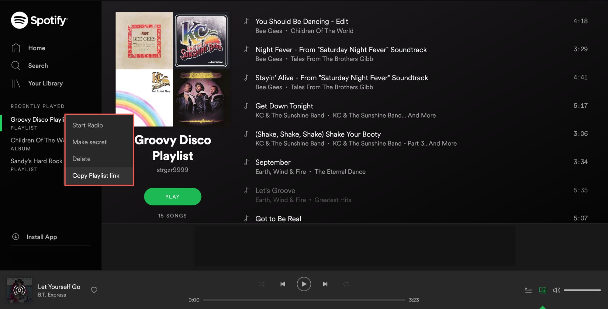 Share Spotify Playlist with web player