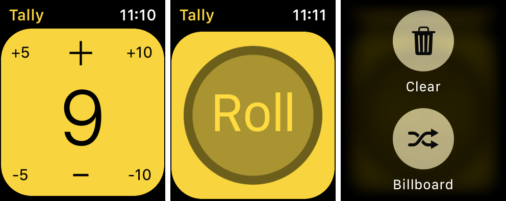 Tally A Counter and Dice app on Apple Watch