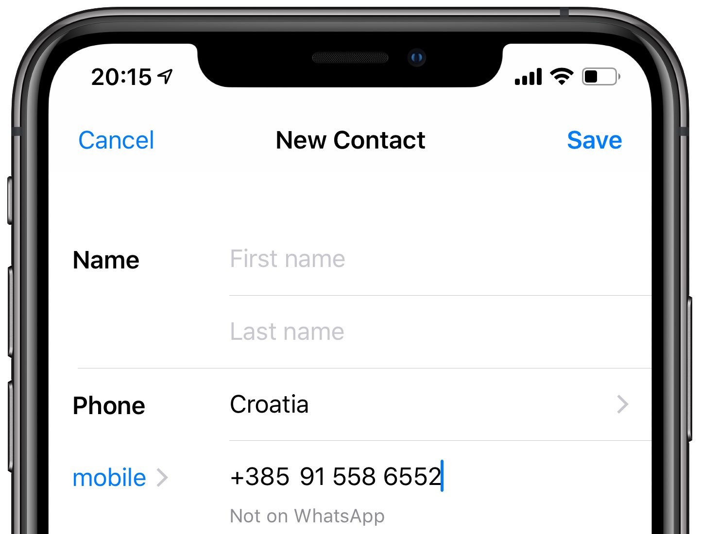 Check WhatsApp number: not registered