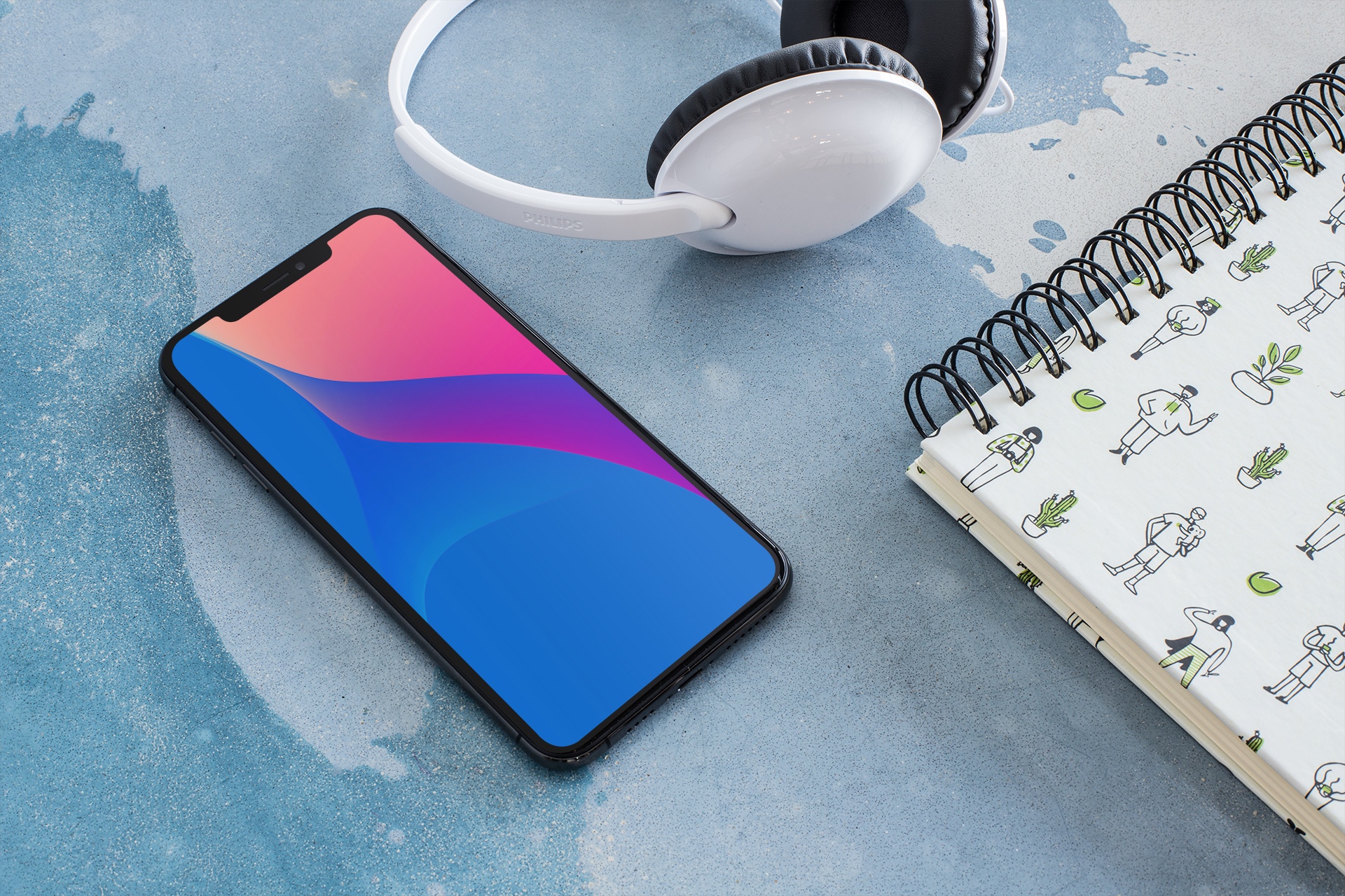 iphone-x-mockup-for-podcasts-featuring-a-pair-of-white-headphones-24717 ar72014 abstract color wallpaper