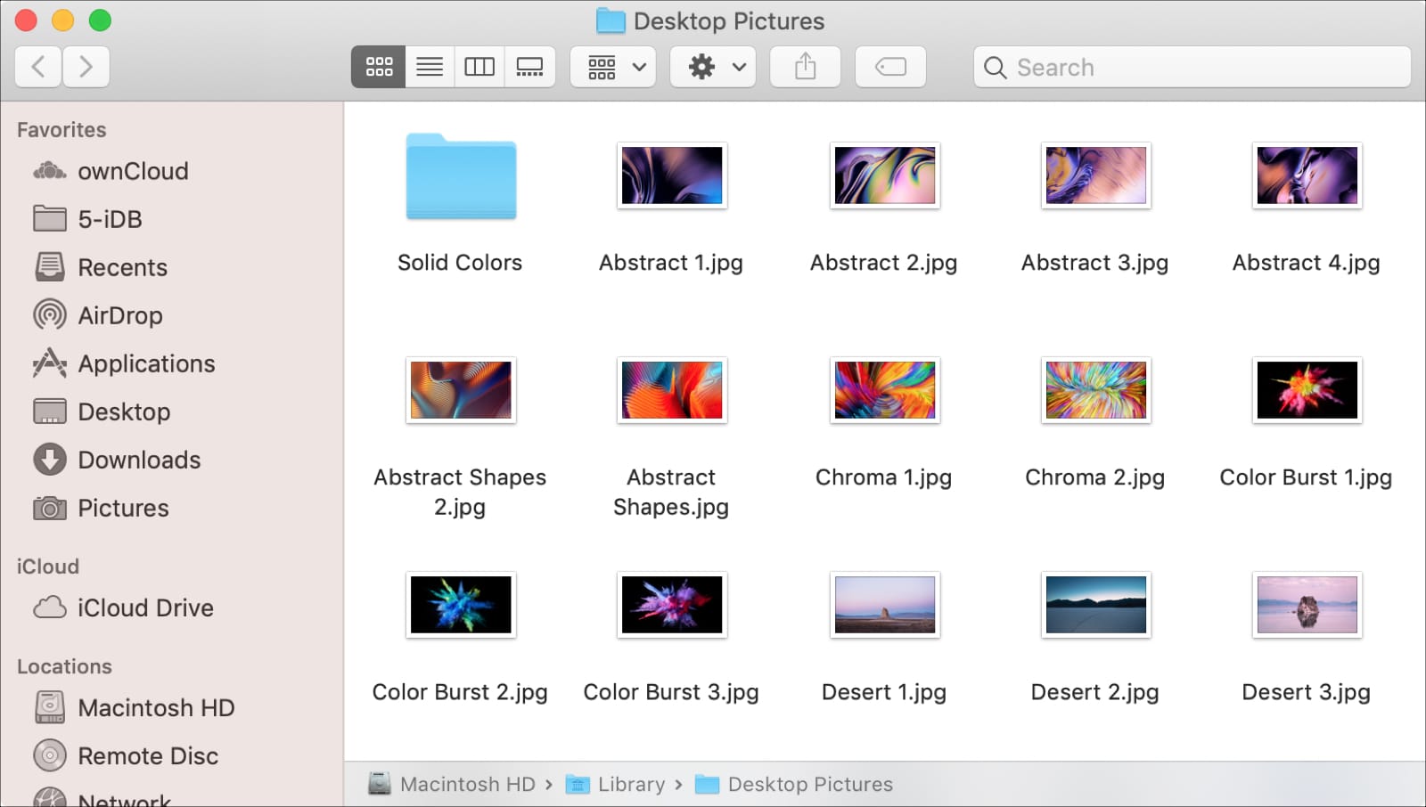 Desktop Pictures Folder on Mac