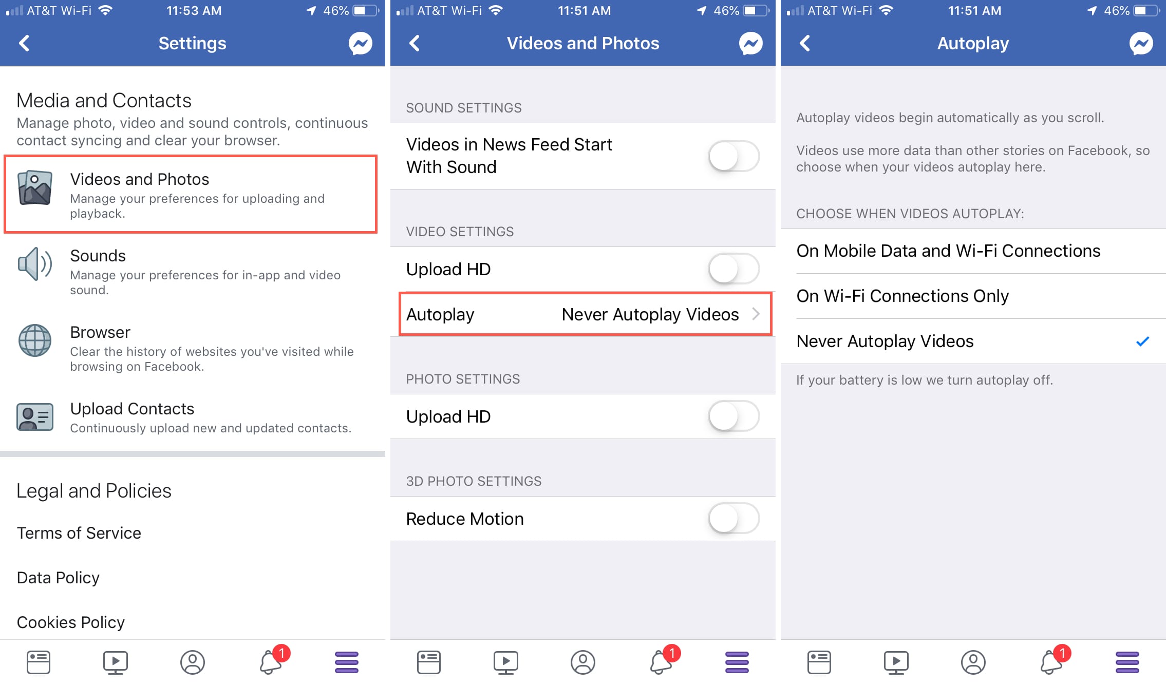 Facebook Videos Disable AutoPlay
