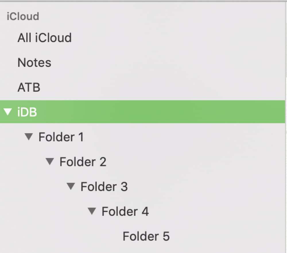 Subfolders in Notes on Mac