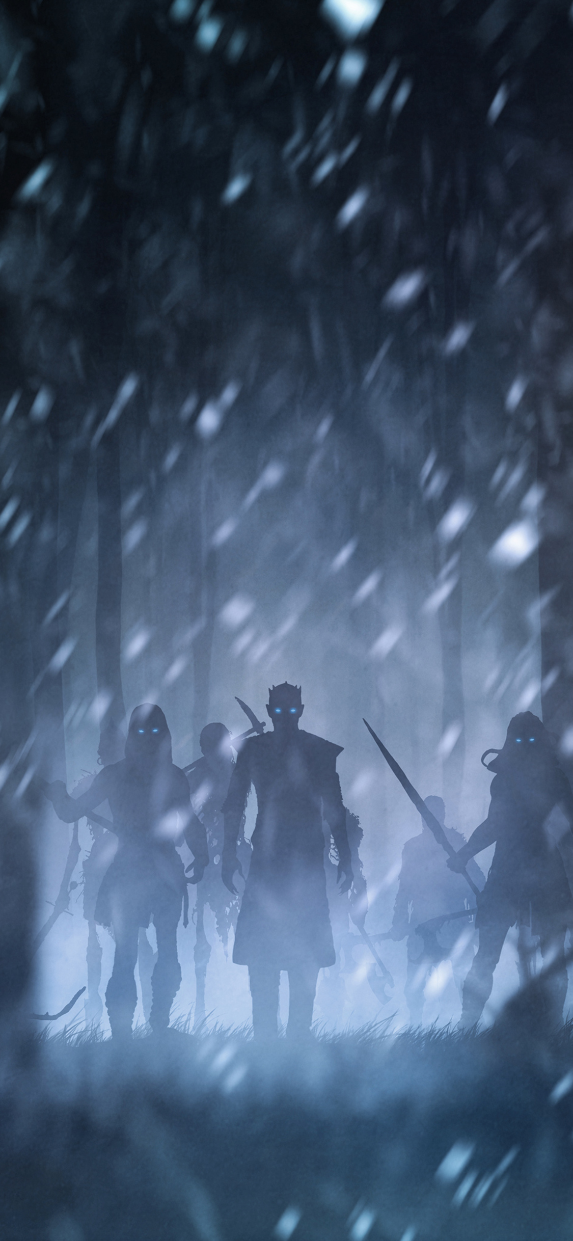 night-king-with-white-walkers-artwork iPhone game of thrones wallpaper