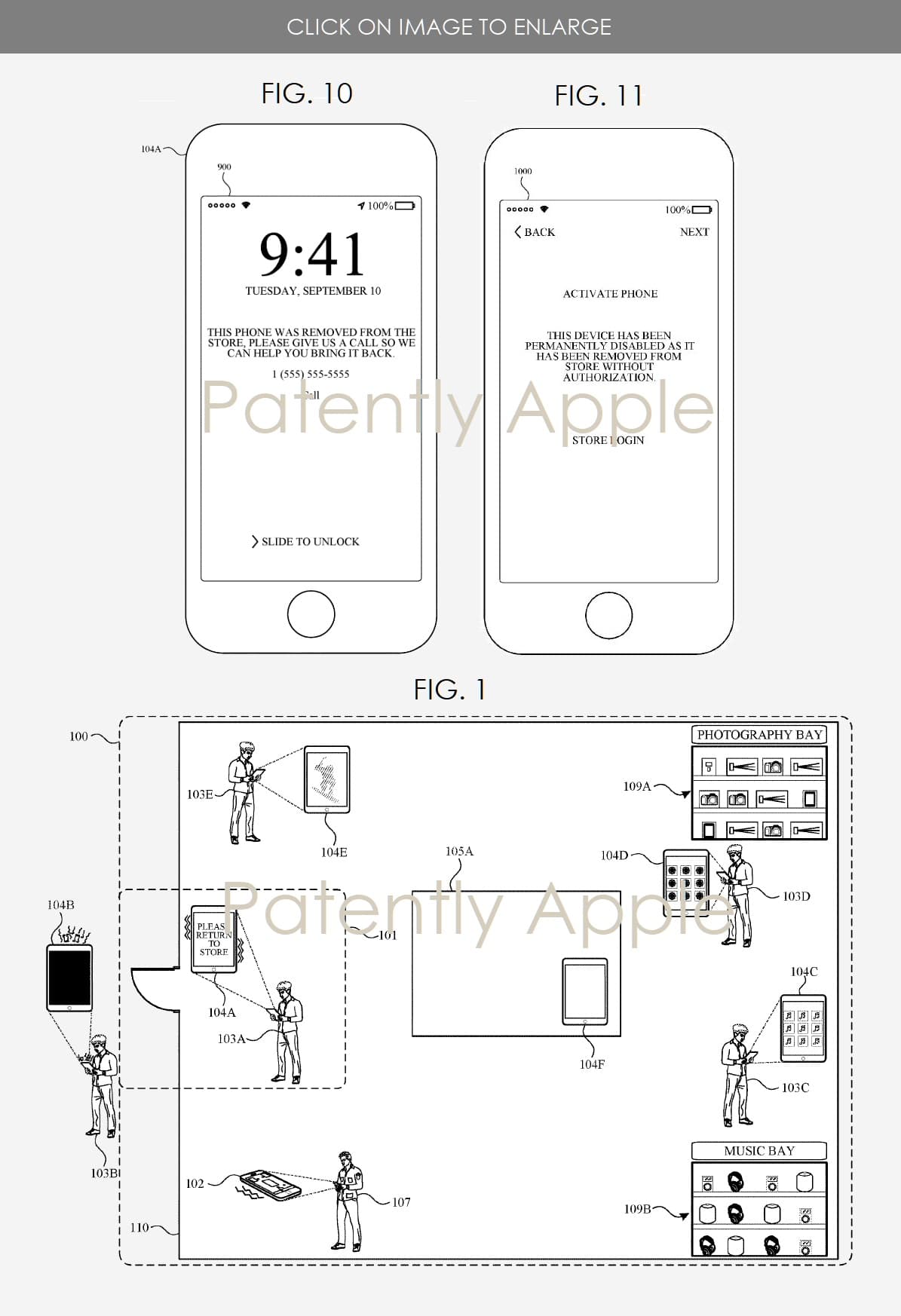 Apple patent application showing a wireless security system