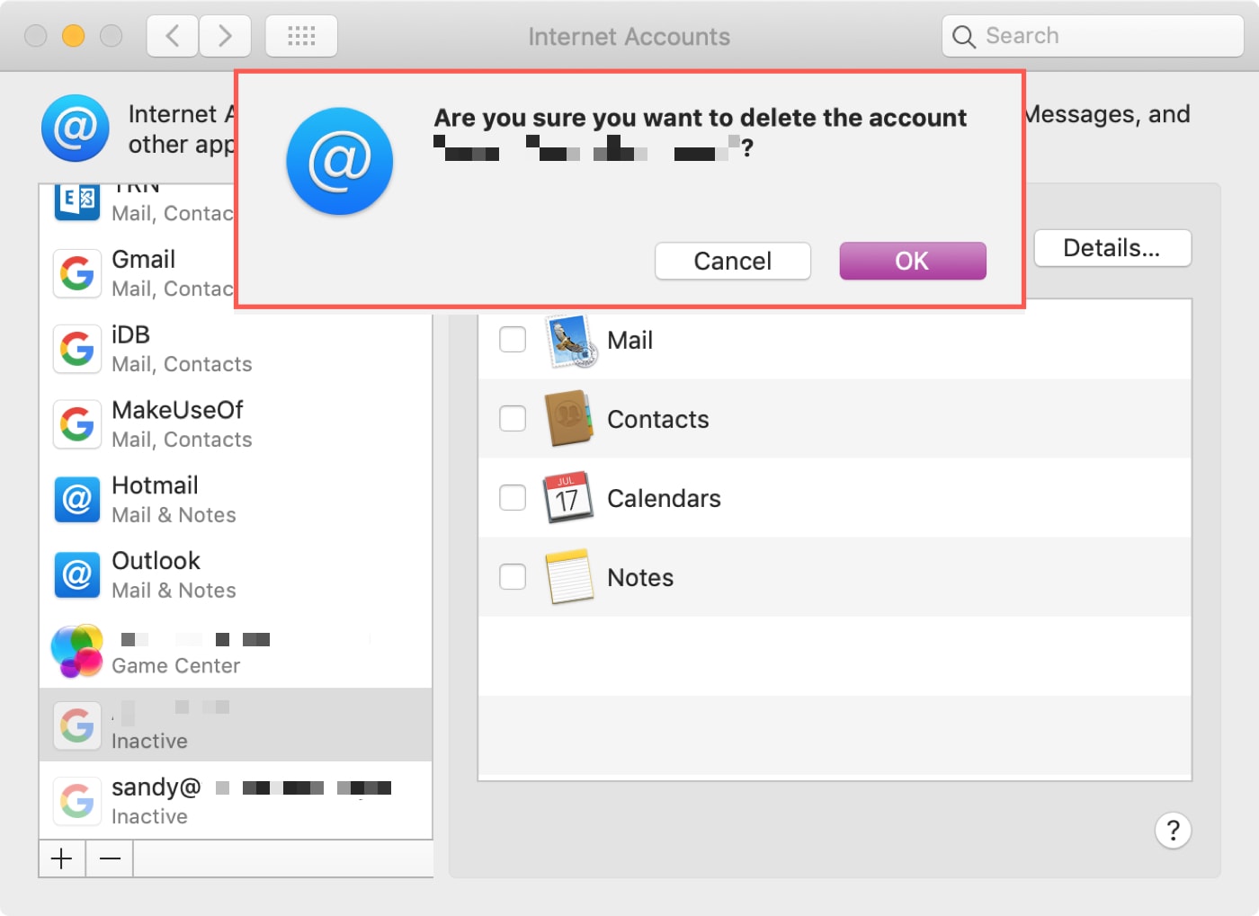 Delete Email Account on Mac