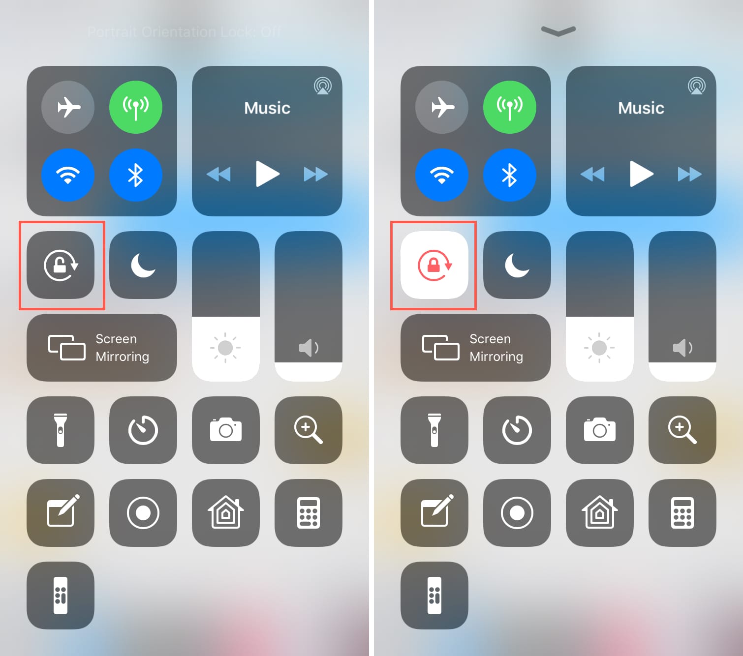 how to turn off rotating screen on iphone
