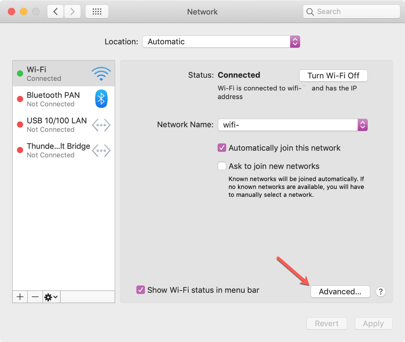 System Preferences Network Advanced Mac