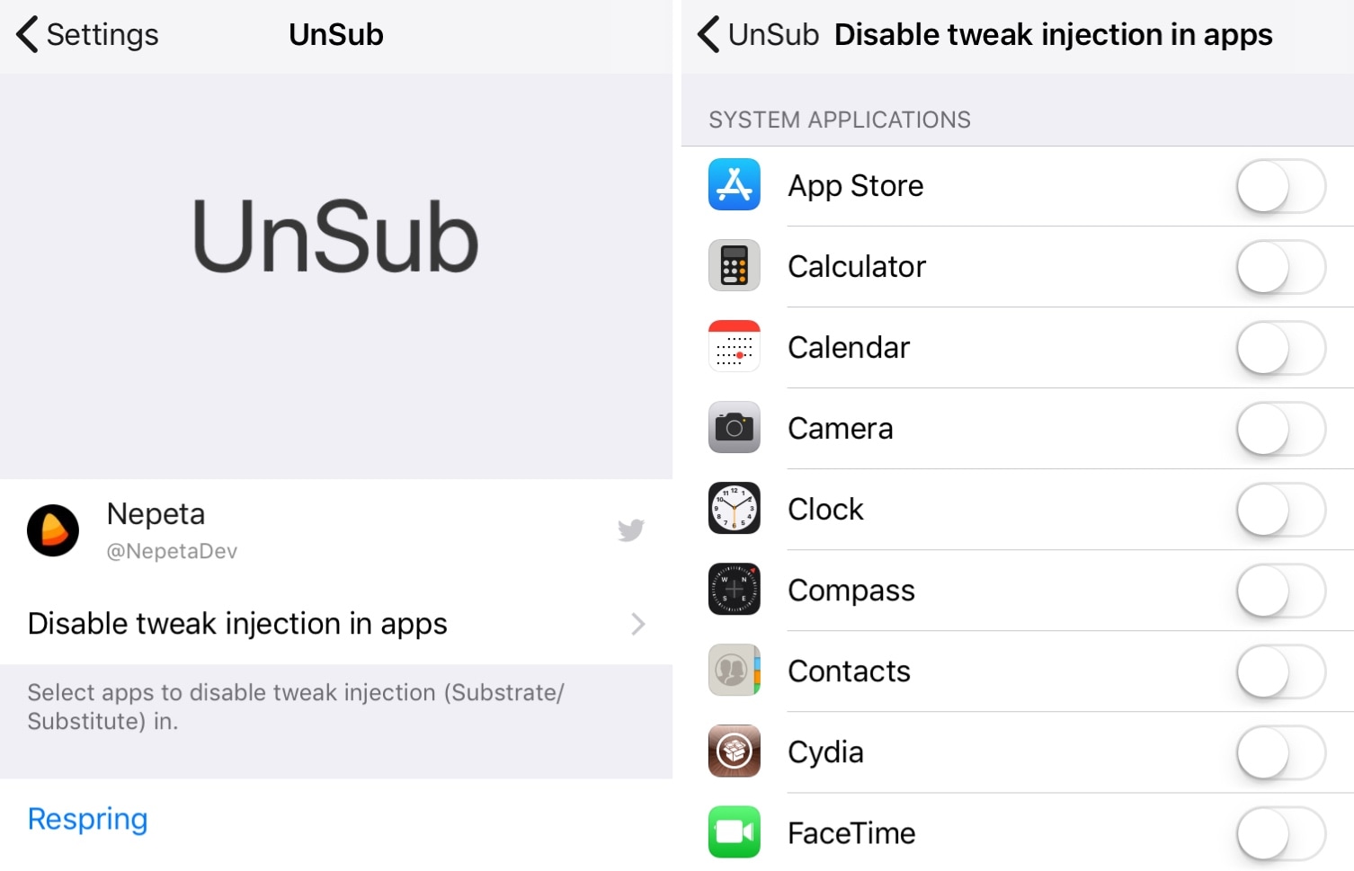 Disable Cydia Substrate Or Substitute In Specific Apps With Unsub