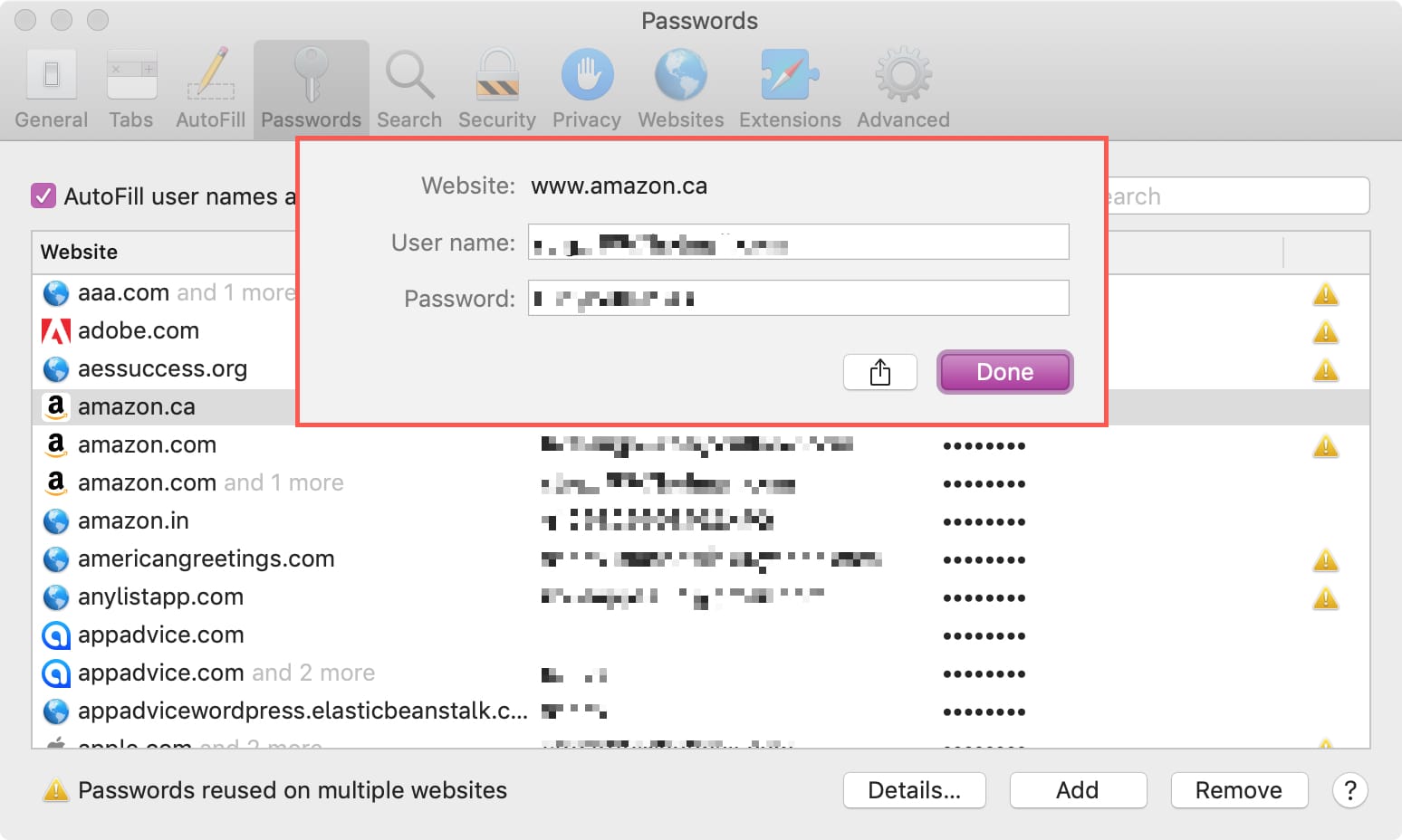 finding saved passwords on mac