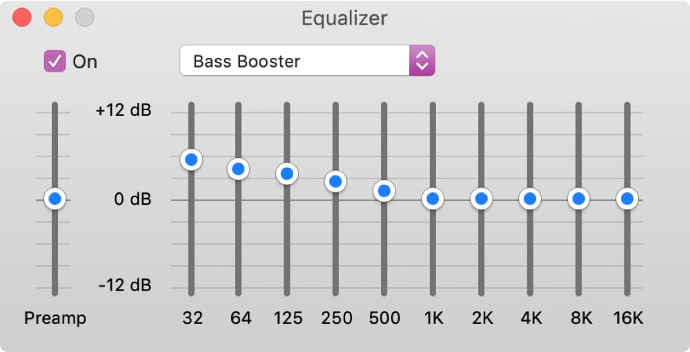 iTunes Equalizer on Mac