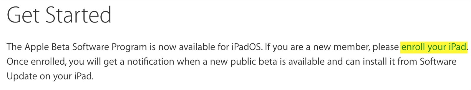 Get Started Enroll Device for Public Betas