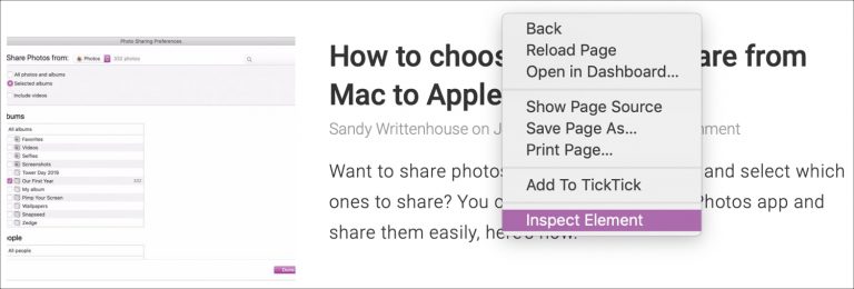 inspect safari iphone on mac