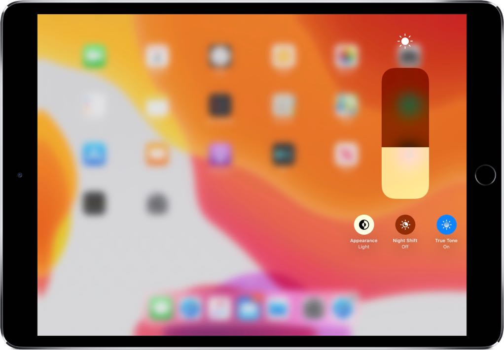 Light and Dark appearance settings in Control Center on iOS 13