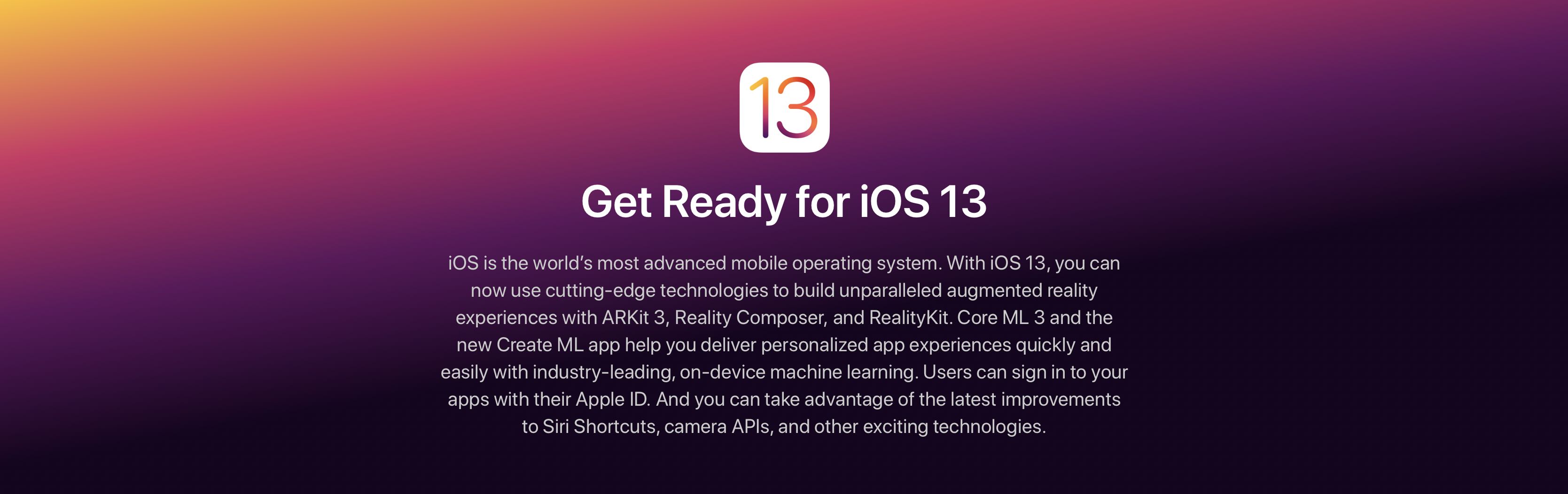 iOS 13 get ready