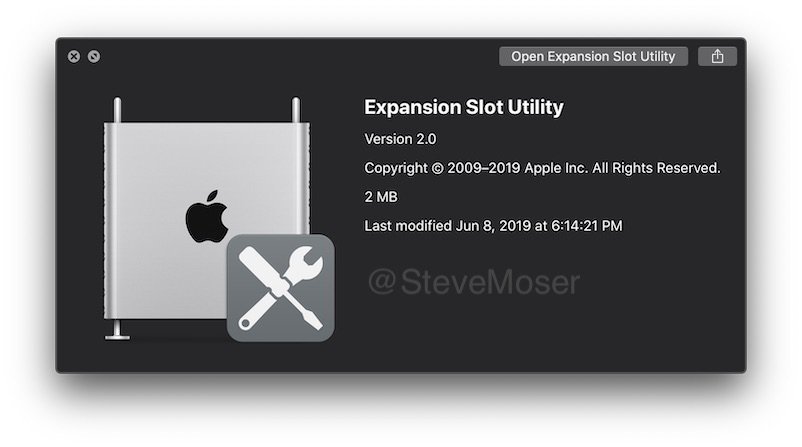 Expansion Slot Utility app for macOS Catalina