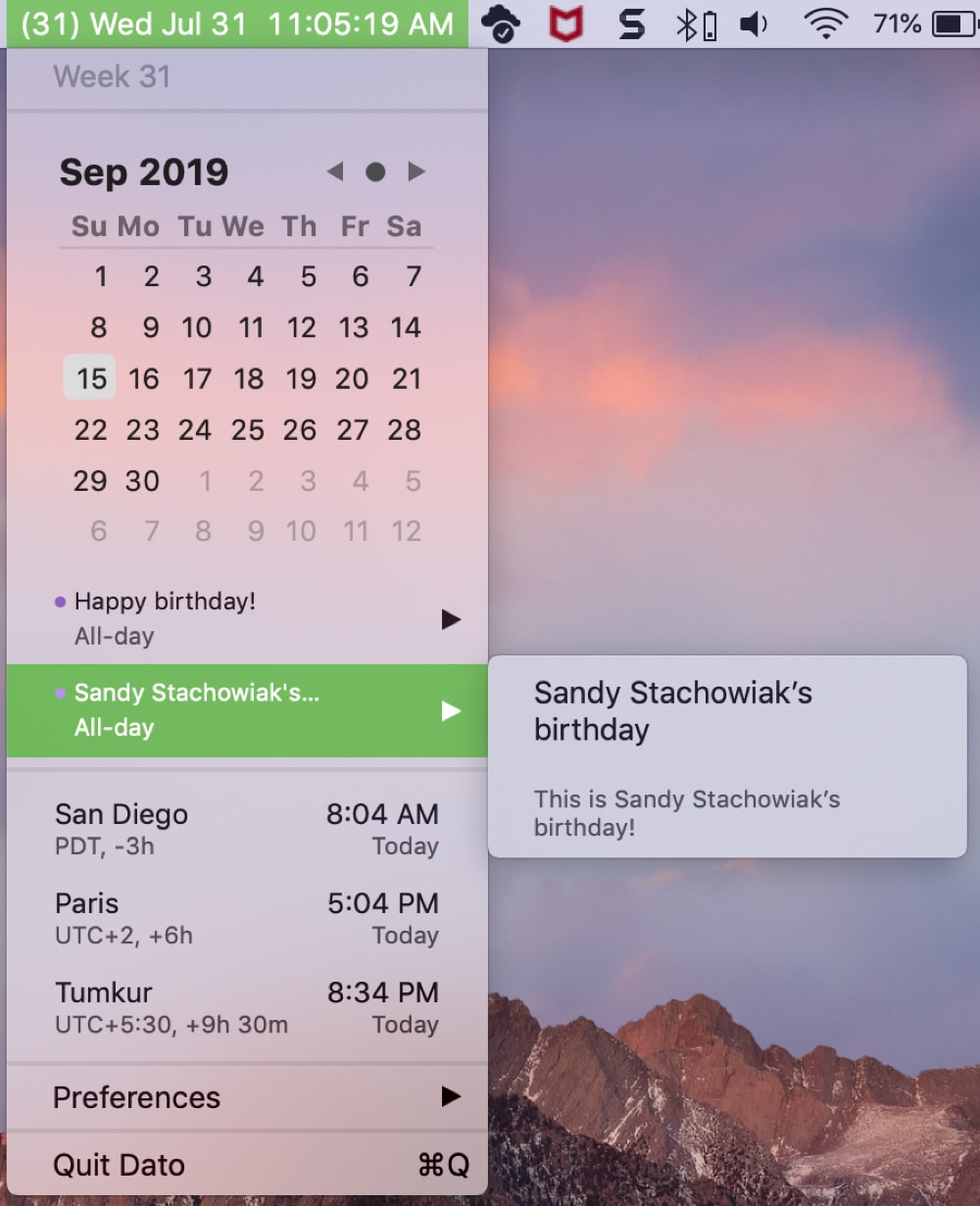 Download CalendarBar For Mac 1.1