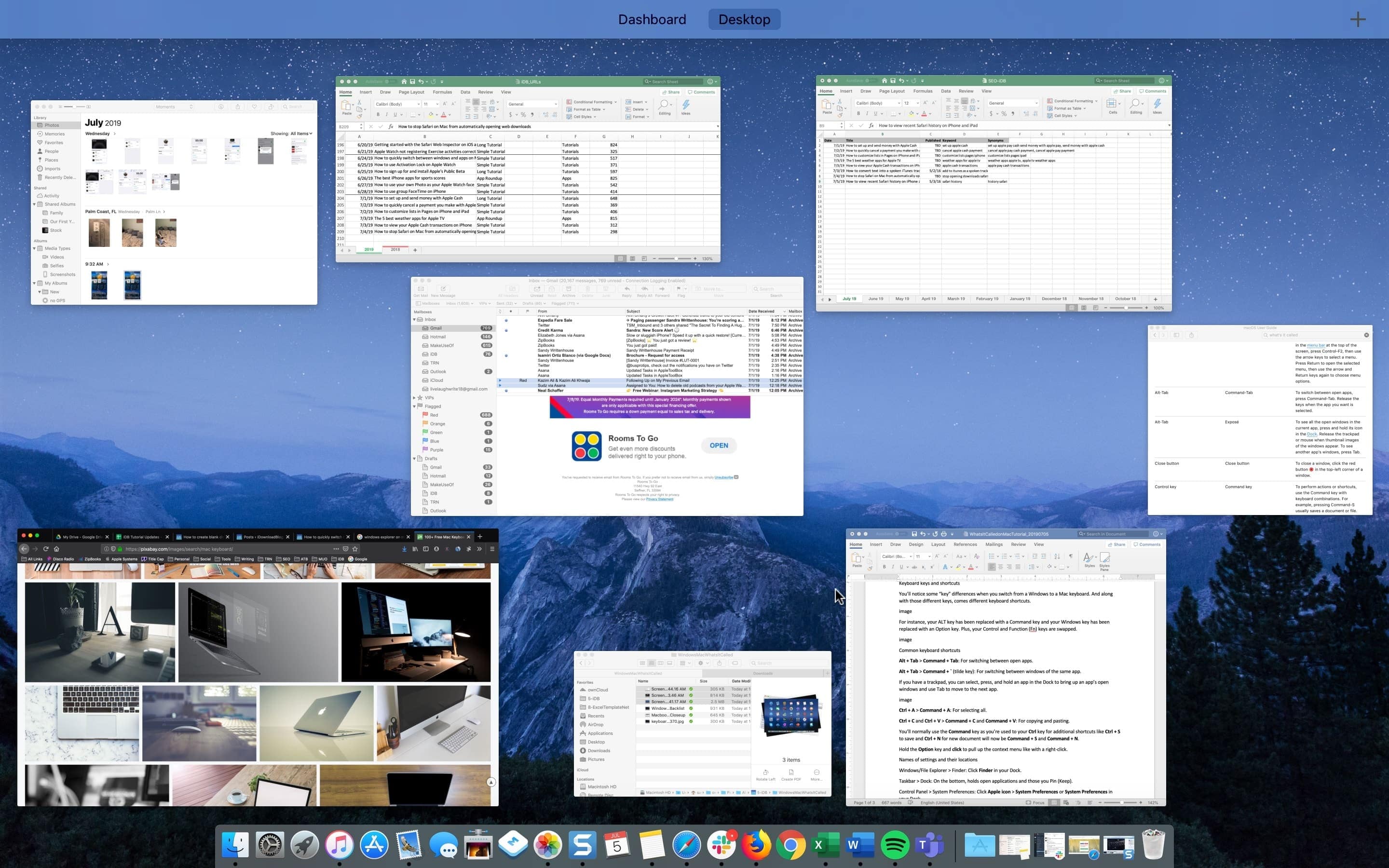 Mac Desktop Open Apps SW