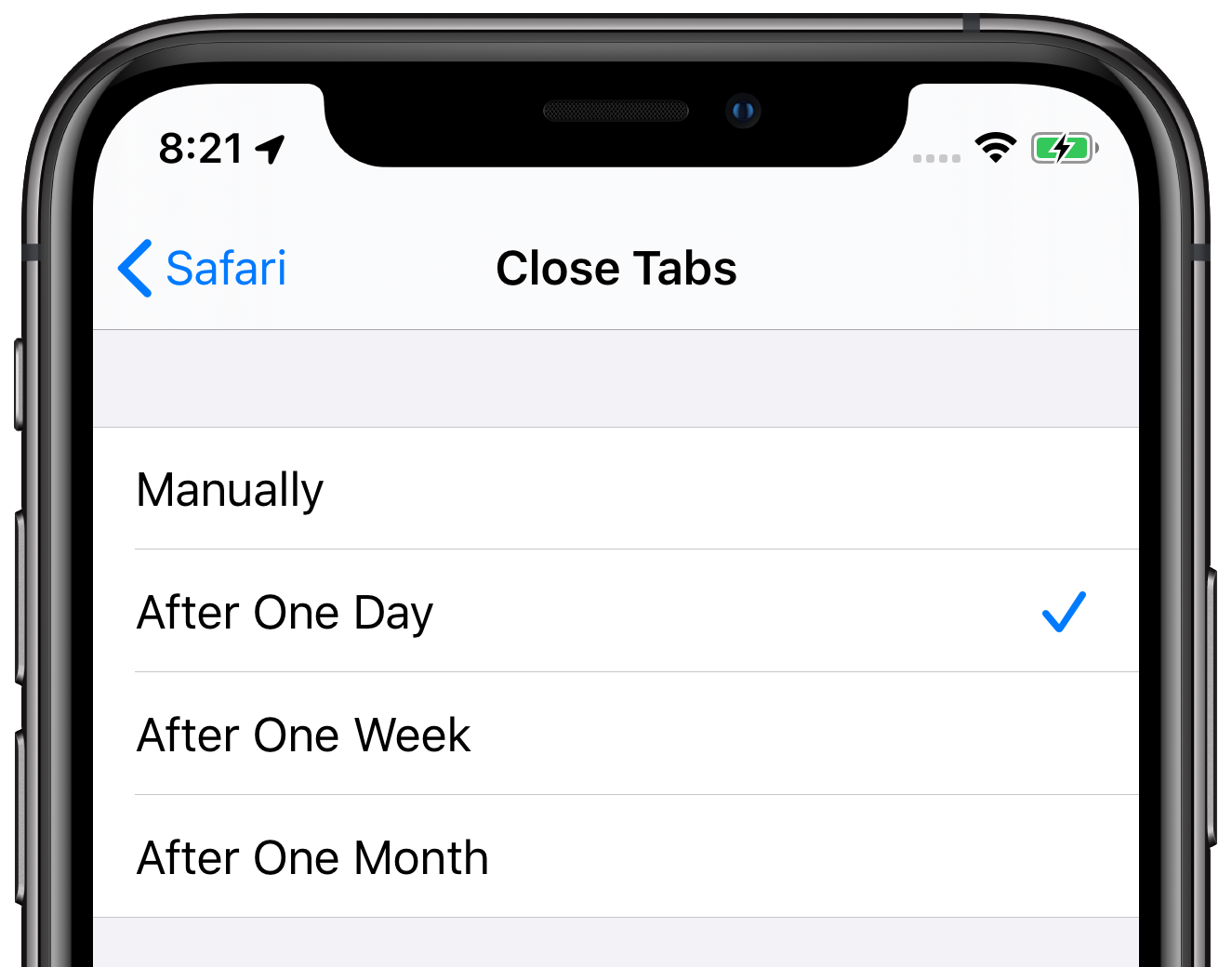 Image result for Set tabs in Safari to close automatically after a day, a week, or a month.