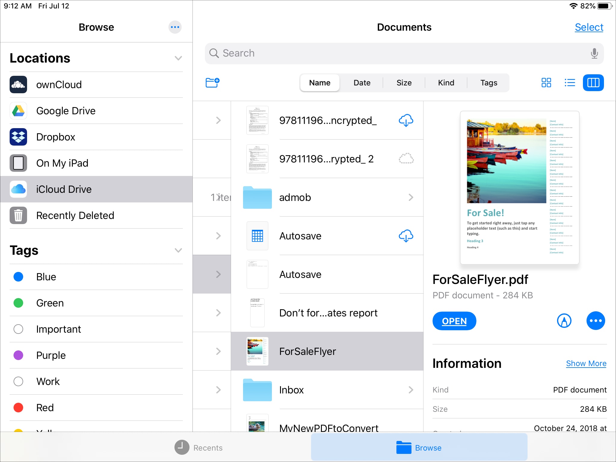 iPad Files Column View File