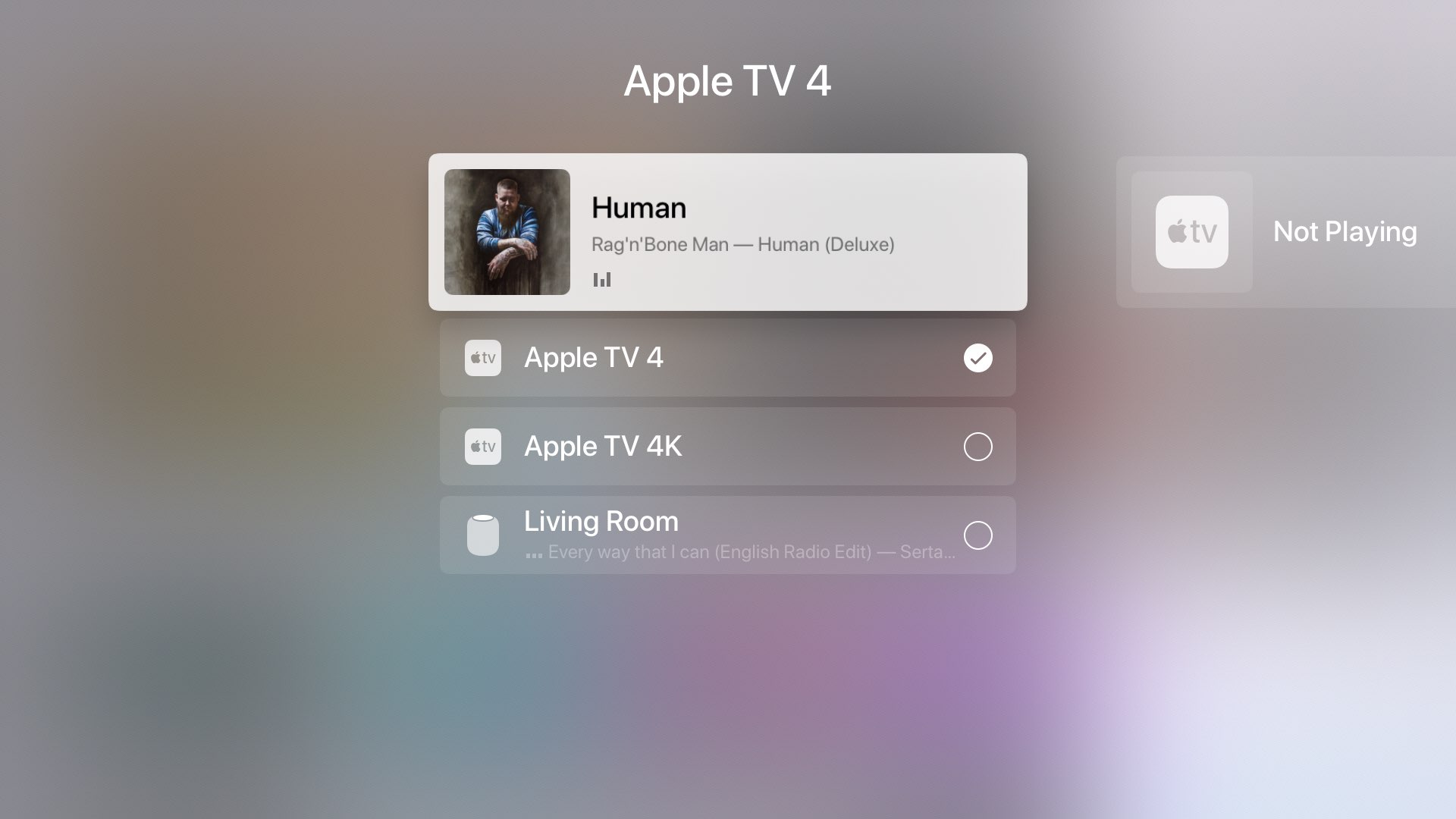 Apple TV features tvOS 14 - audio controls in Control Center