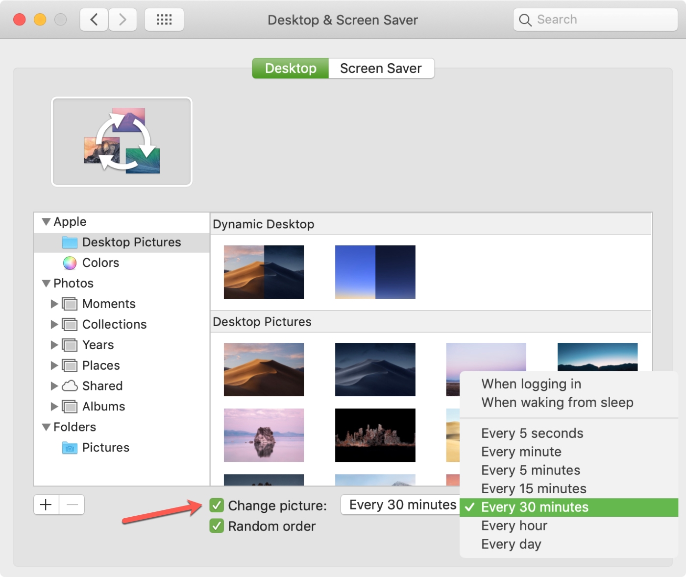 Mac System Preferences Change Desktop Wallpaper Every
