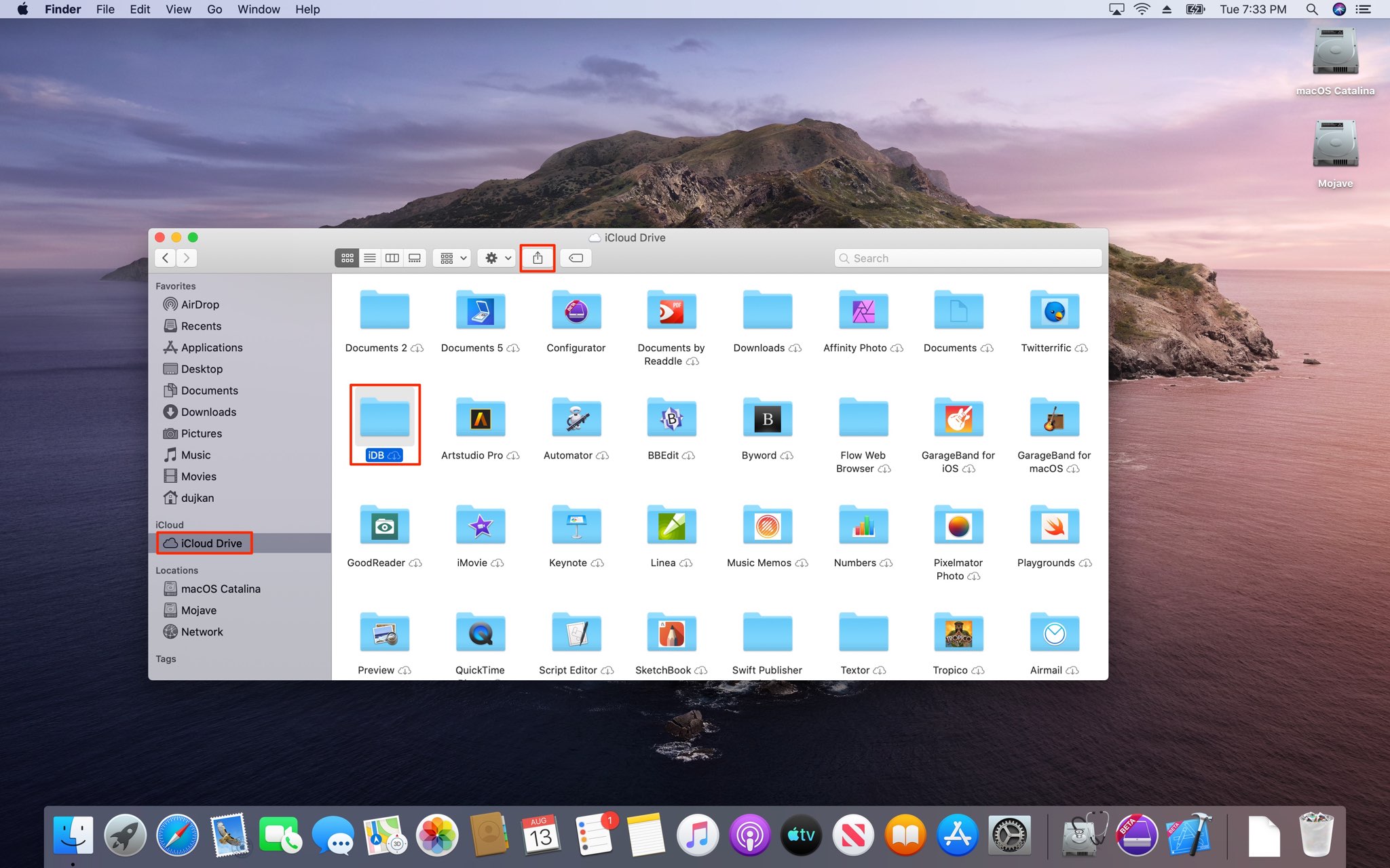 Compartir carpetas de iCloud: captura de pantalla de Mac 001