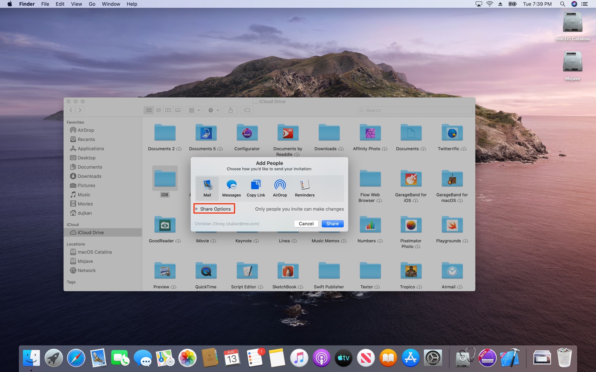 Compartir carpetas de iCloud - Opciones de Mac 001