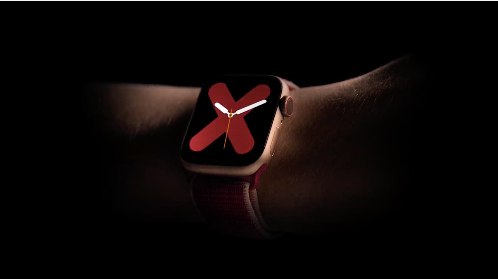 The Apple Watch Series 5 with an always-on display