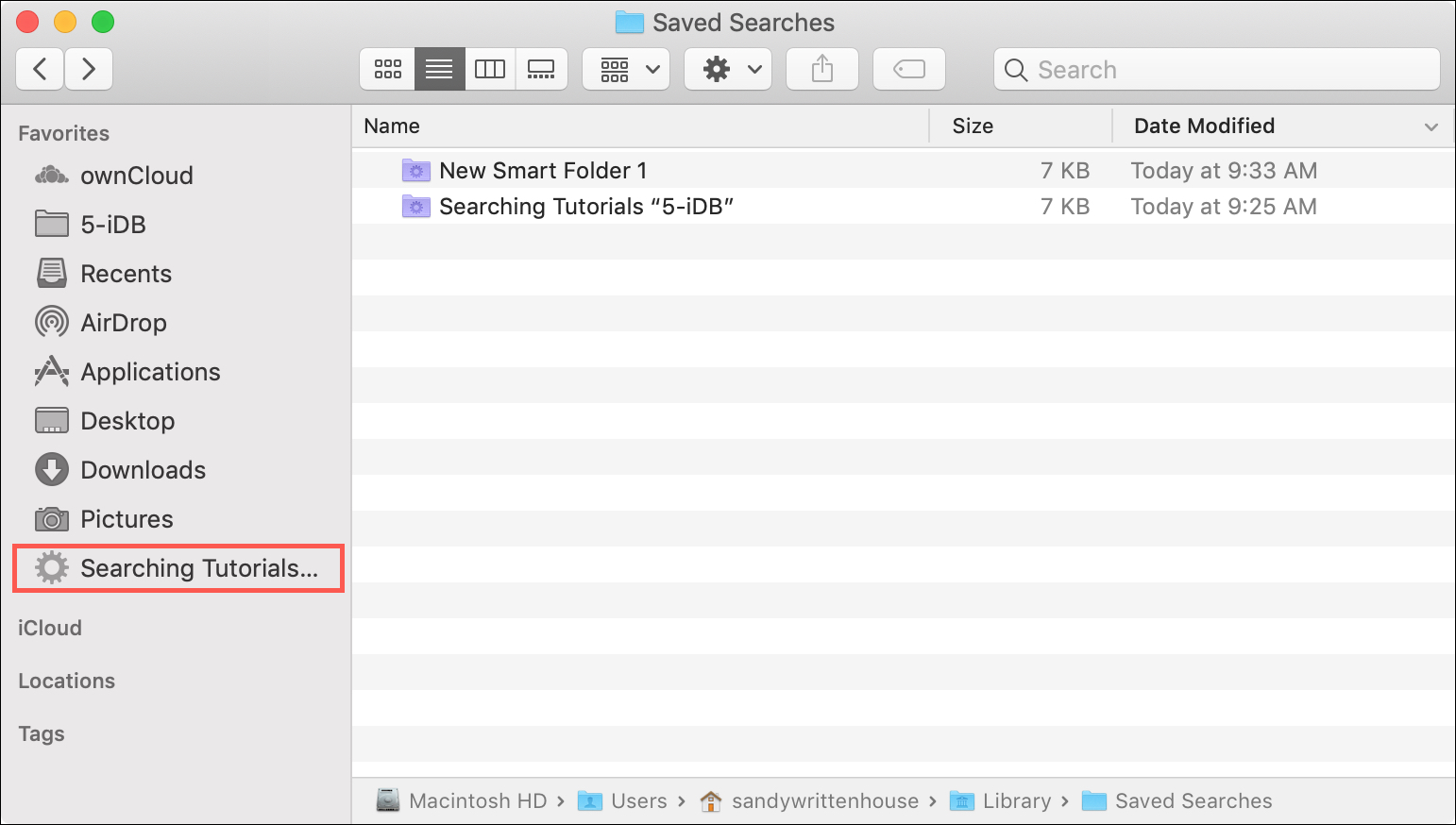 Finder Search Saved Search Sidebar Mac