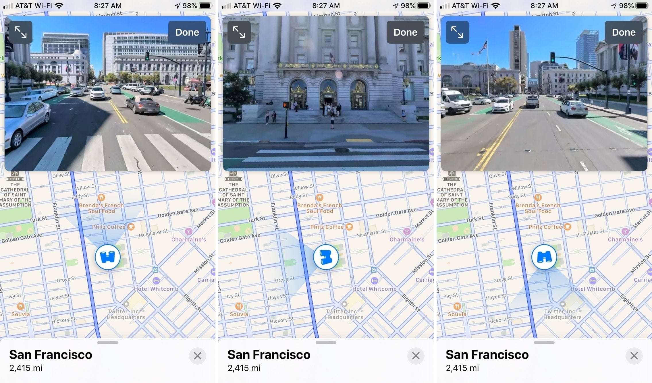 Maps Look Around Street View with Map San Francisco