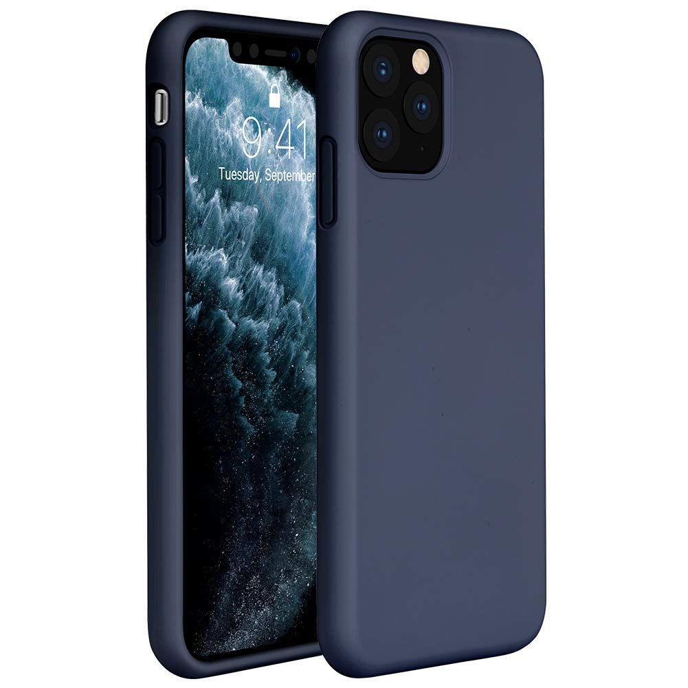 iPhone 11 Pro Cover Noziroh Rubber Bumper Silicone Antiurto Microfibra Case Nero