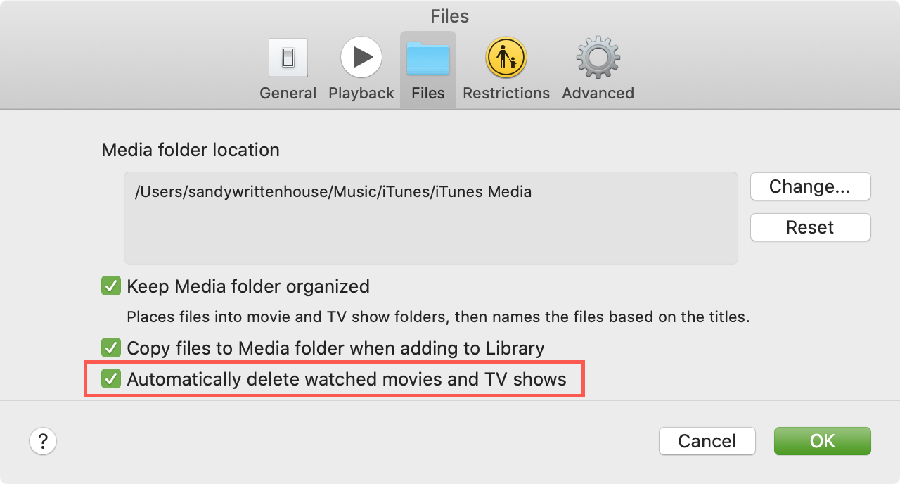 Automatically Delete Shows TV Mac