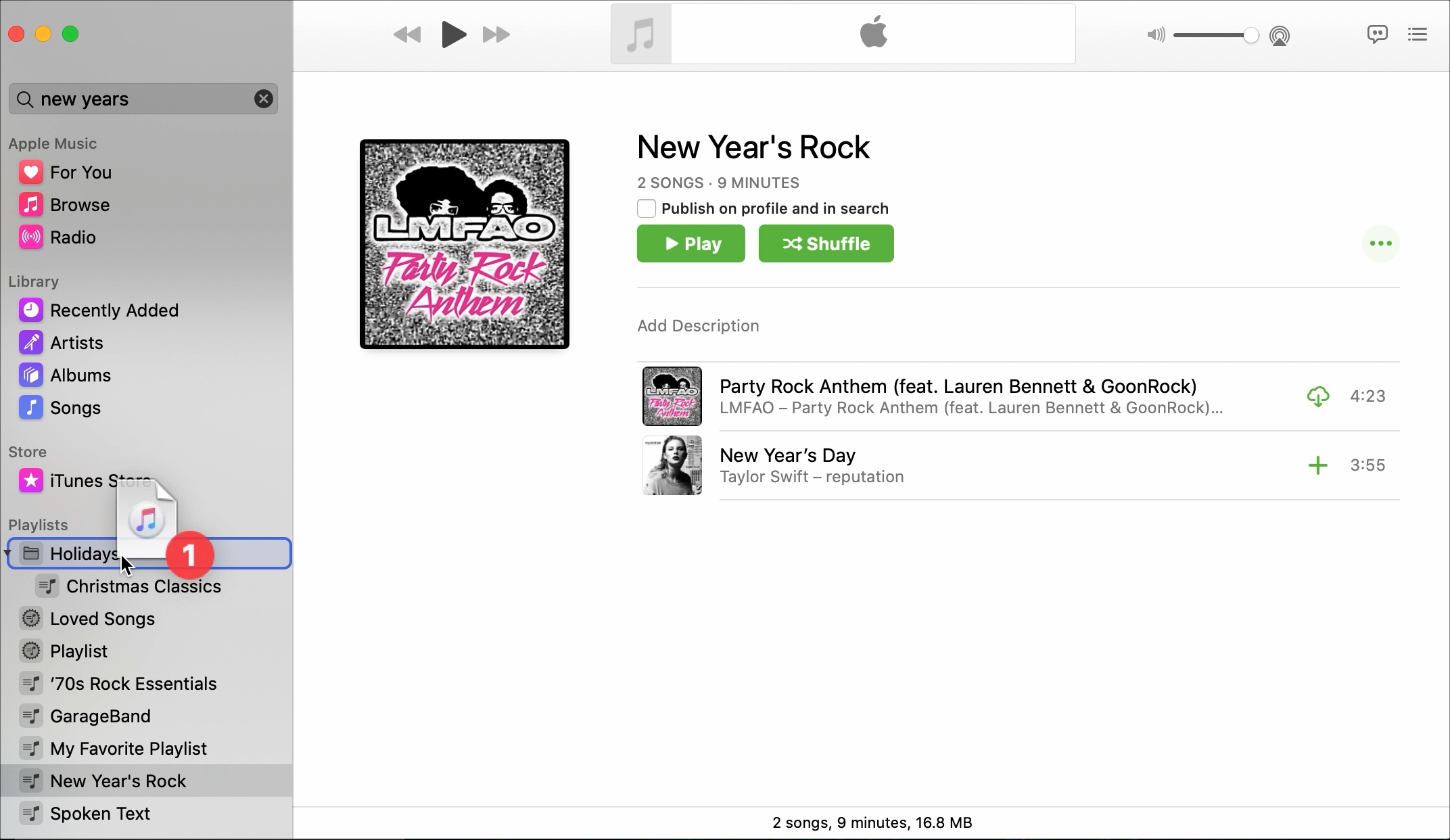 Move playlist to playlist folder Music Mac