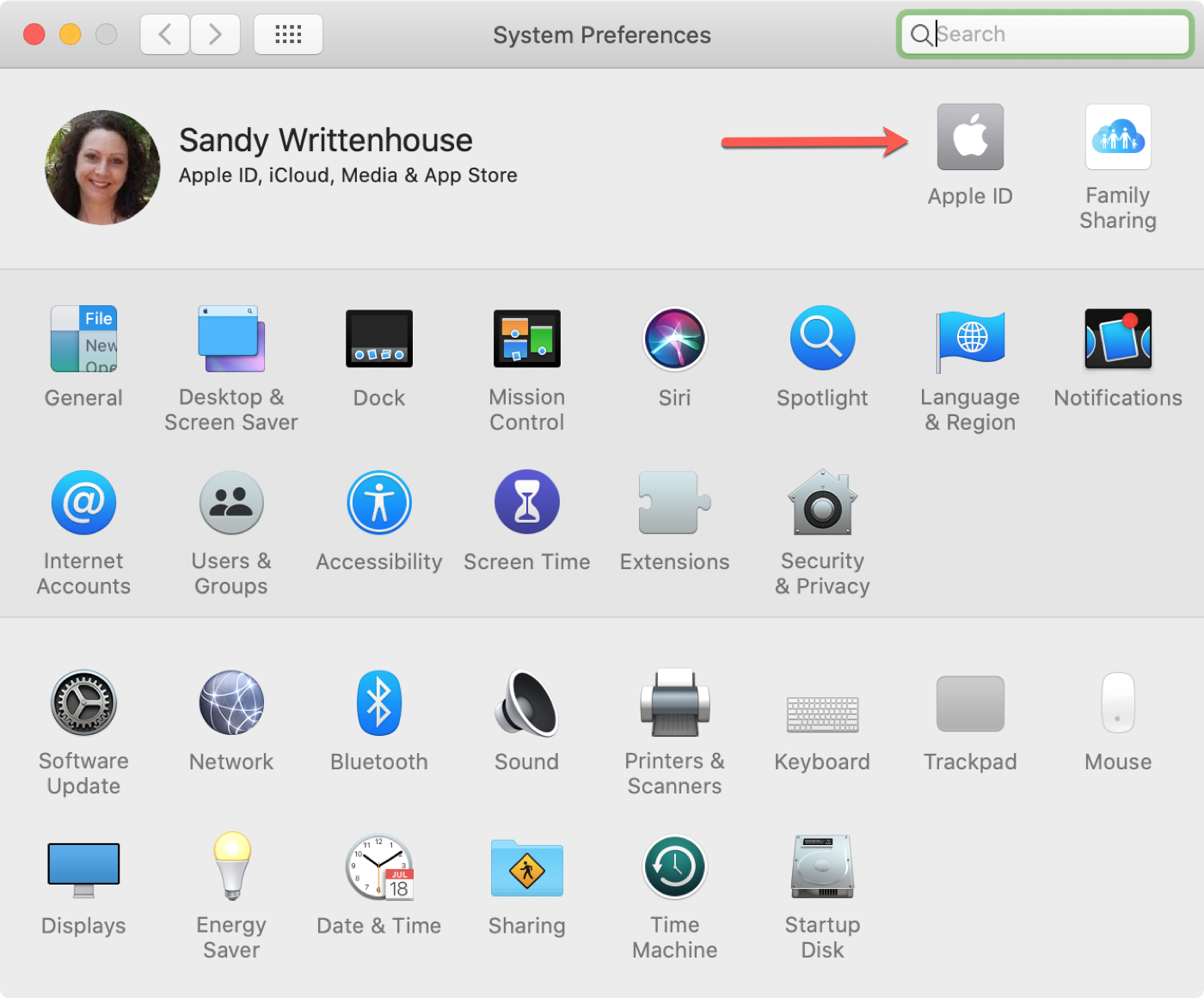 System Preferences Apple ID