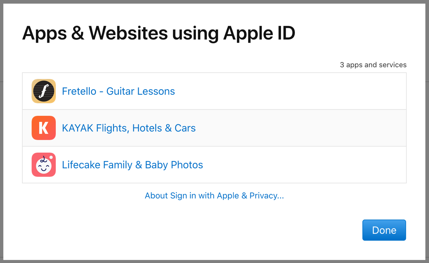 Apps Websites Using Apple ID
