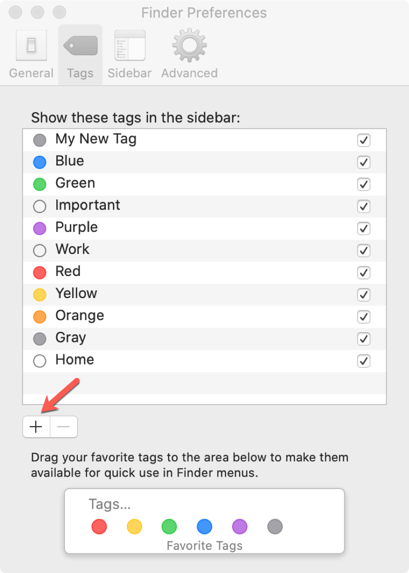 Create tag on Mac