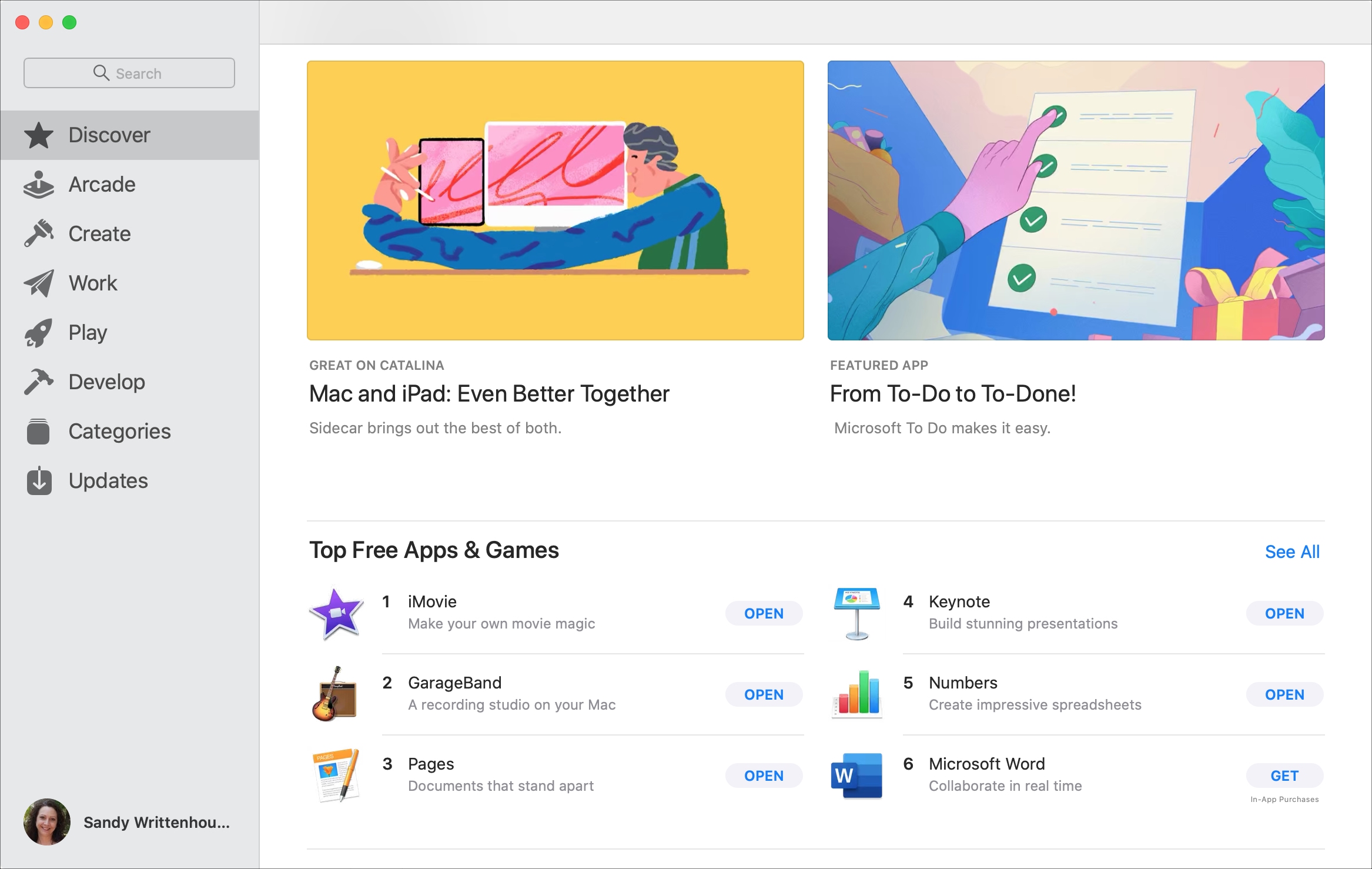 Mac App Store Discover on Mac