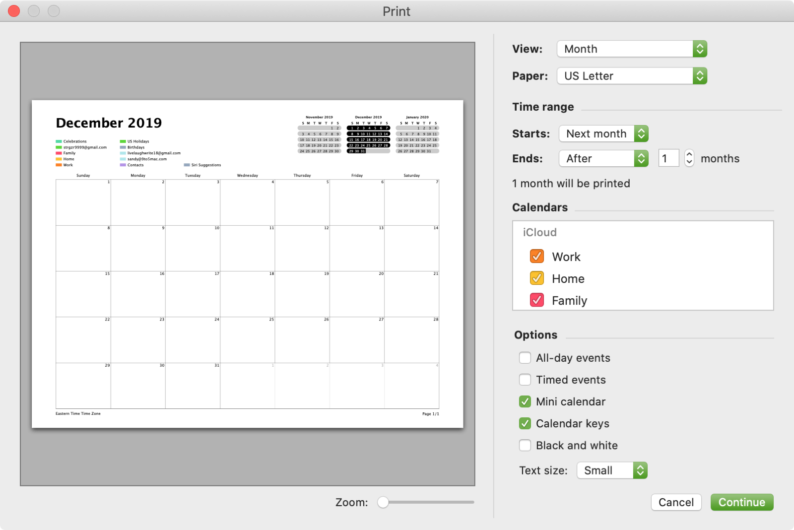 How To Print Save Or Share A Calendar As Pdf On Mac And Ios