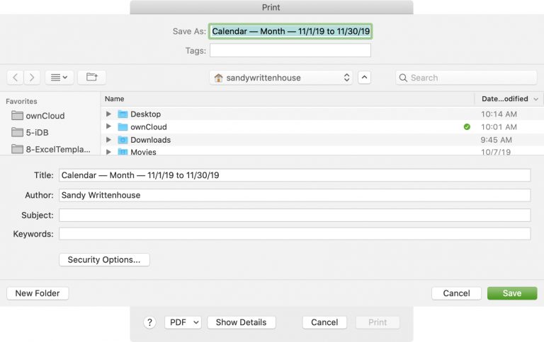 How to print, save, or share your calendar as PDF on iOS and Mac