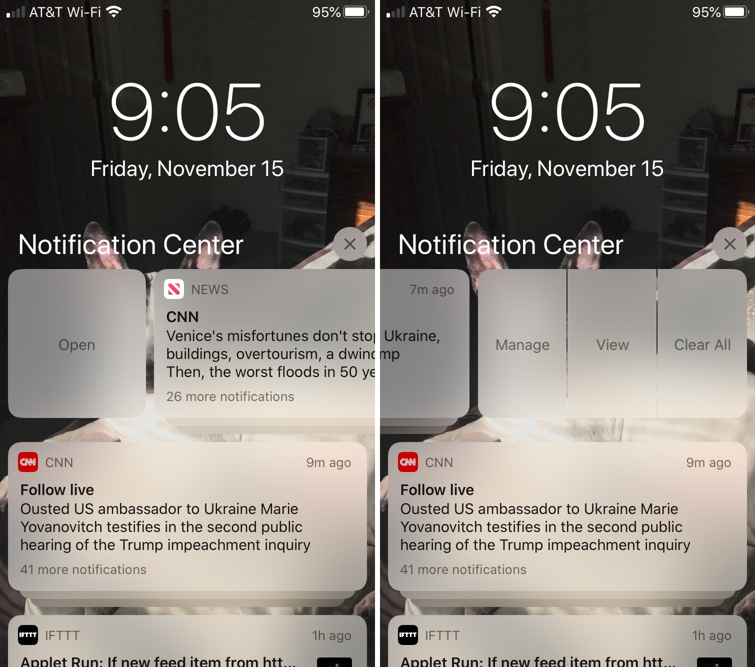 iPhone Notification Center Actions
