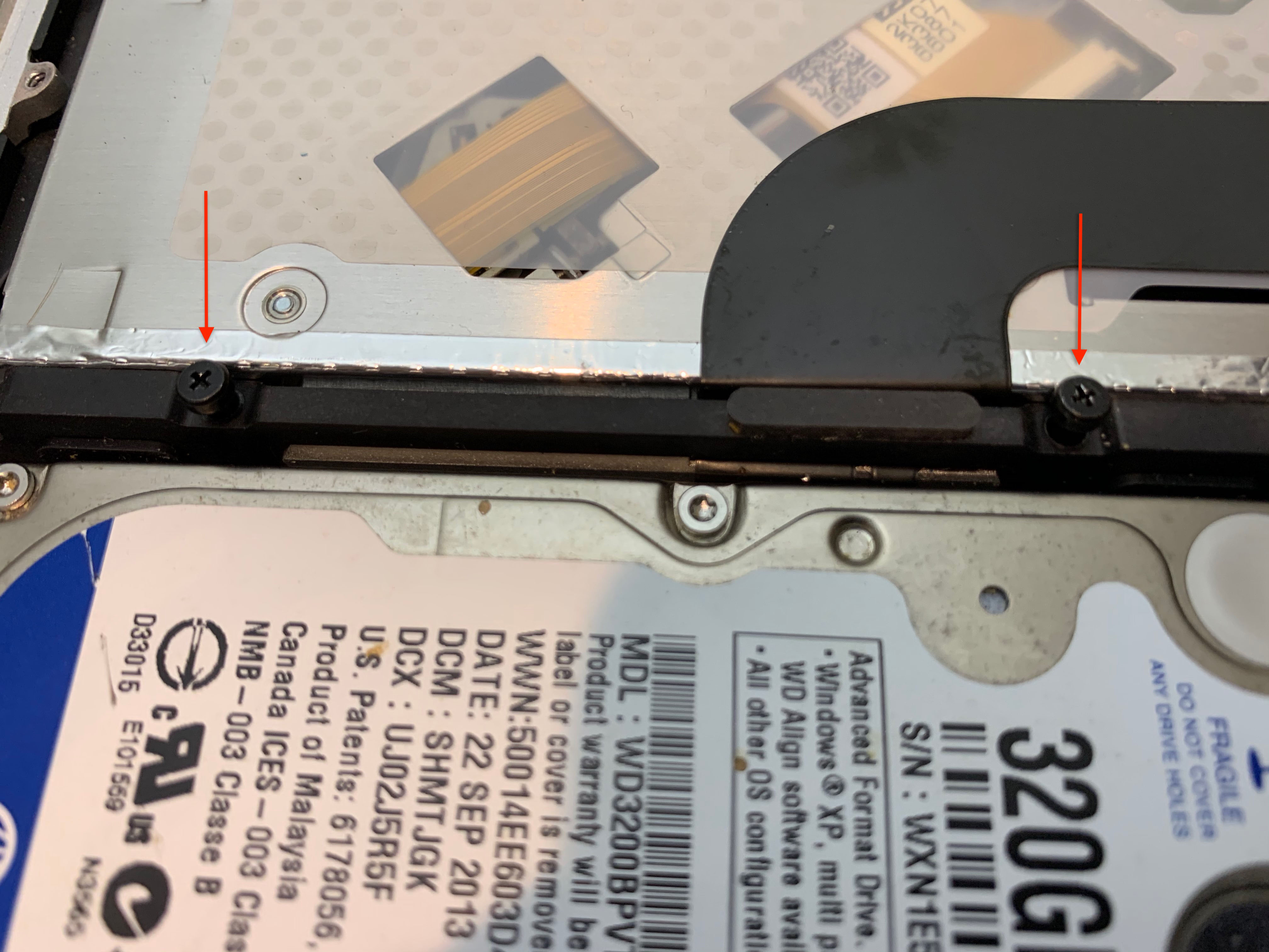 13-inch MacBook Pro drive retaining bracket