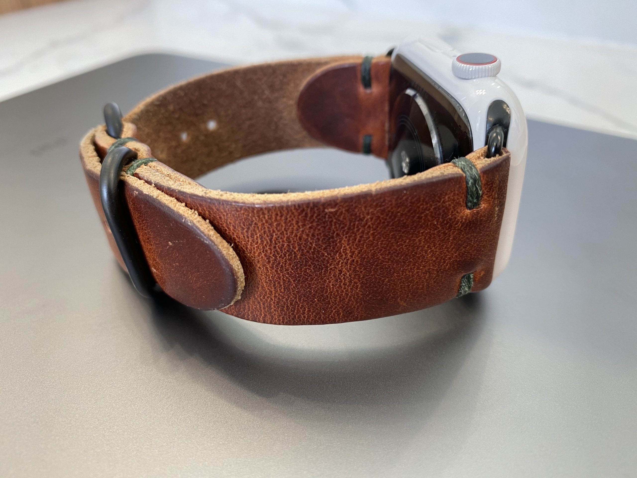 leather watch band side view