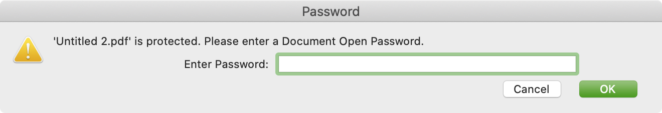 Enter password PDF Mac