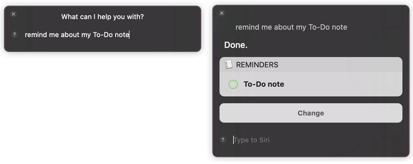 Siri Note as Reminder Mac