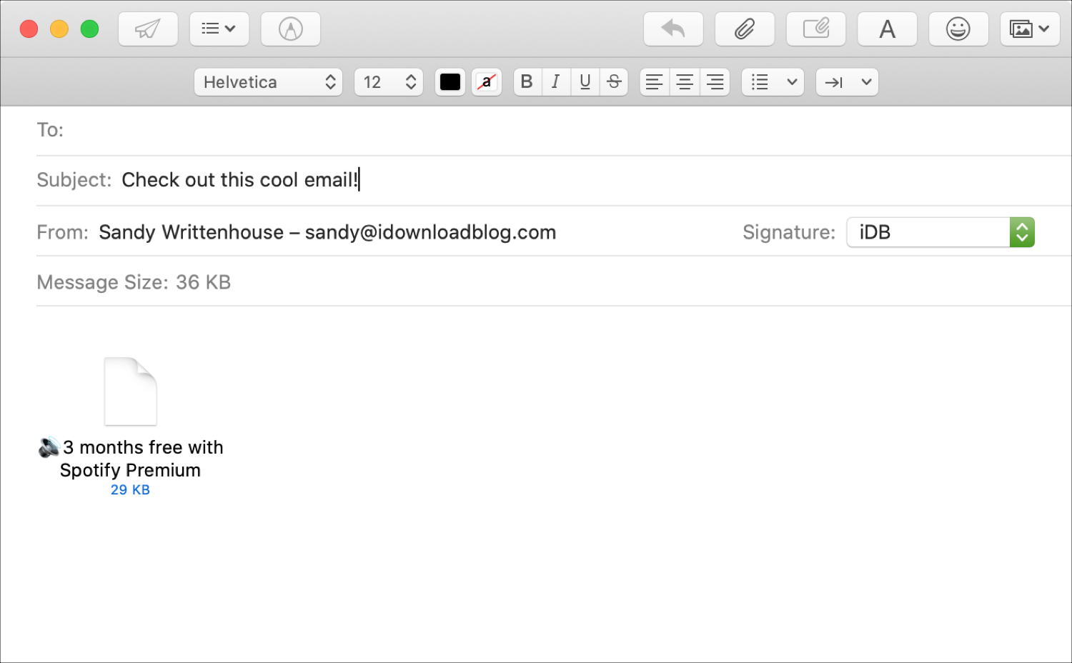 How to add an email as an attachment in Mail