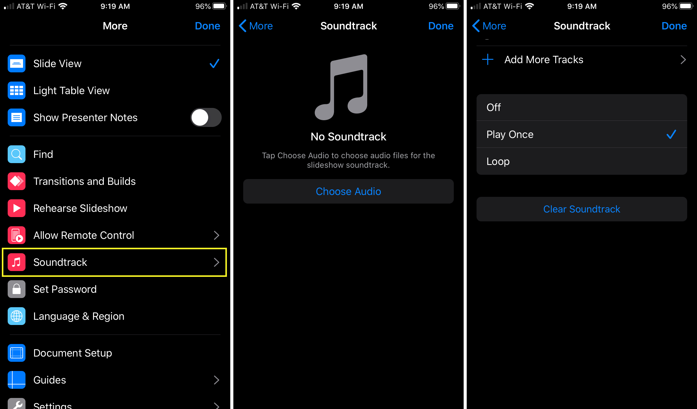 Keynote Add Soundtrack iPhone